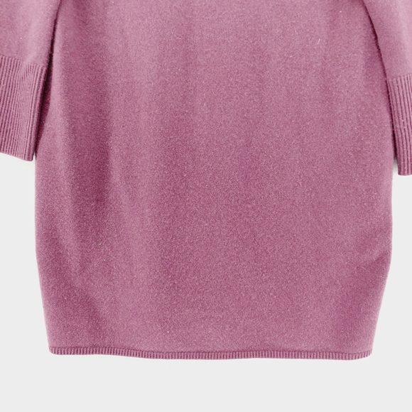 NWT Vince Wool Cashmere Sweater Dress V-neck Plum Purple Midweight Knit P6959 - Picture 3 of 8